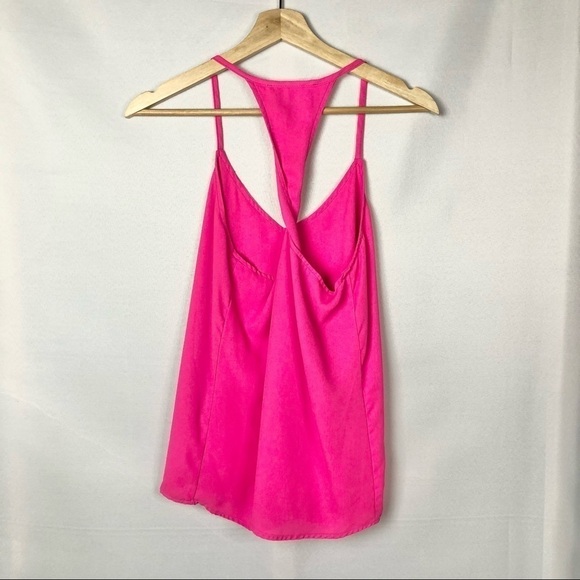 Caramela Hot Pink Twist Racerback Tank Top S - Picture 2 of 6